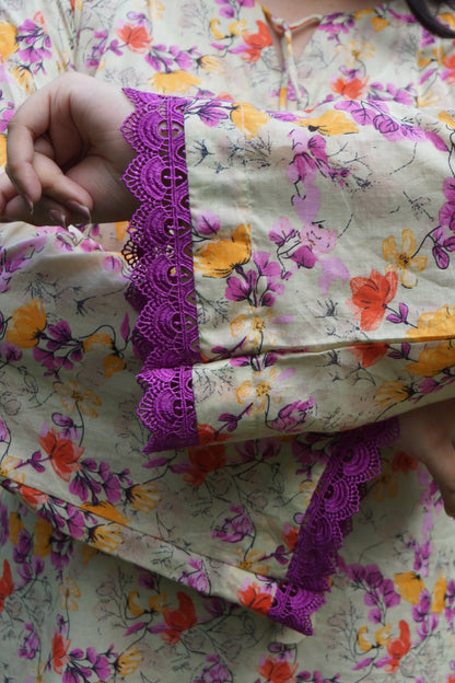 FLORAL VERSE KURTI