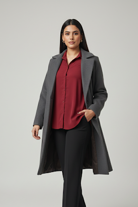 Crimson Grace Top – Mehroon Short Shirt | Premium Double Georgette