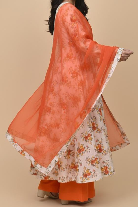 Gul-Naar 3-Piece Suit Set – Anarkali Lawn with Dupatta