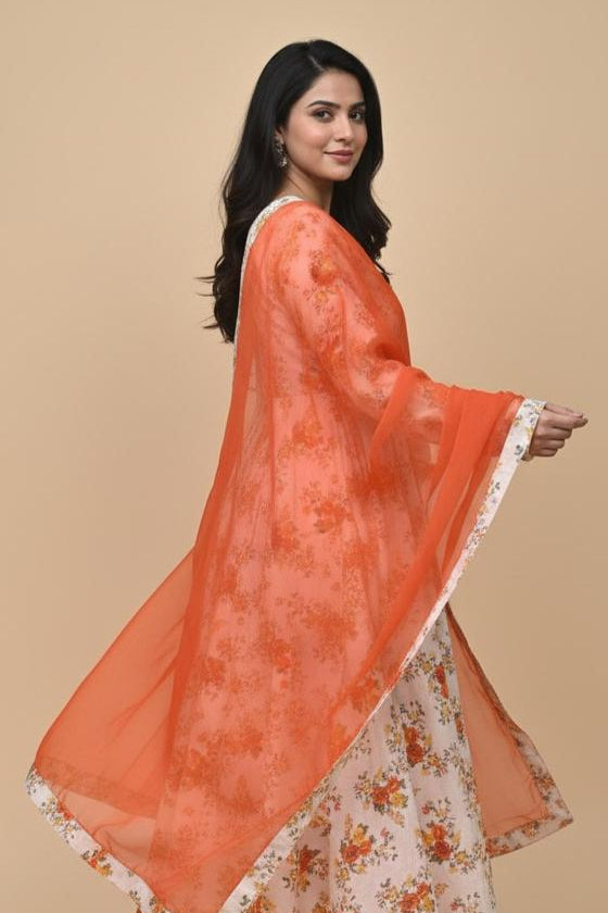 Gul-Naar 3-Piece Suit Set – Anarkali Lawn with Dupatta